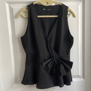 Zara Black Sleeveless Blouse